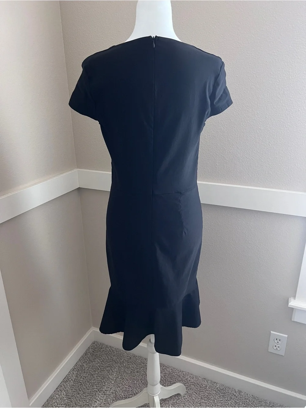 Grace Karin Vintage Black Cap Sleeve Sweetheart Neck Dress - Size Large